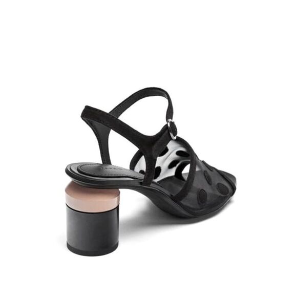 Zara Round Heel Polka Dot Sandals - Picture 2 of 7